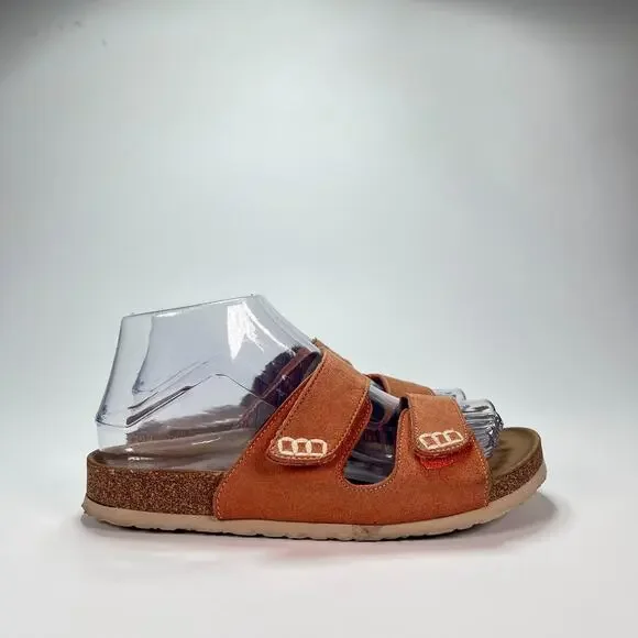 Skechers Luxe Brown Orange Open Toe Slip On Casual Slide Sandals Women's Size 6 - Picture 1 of 11